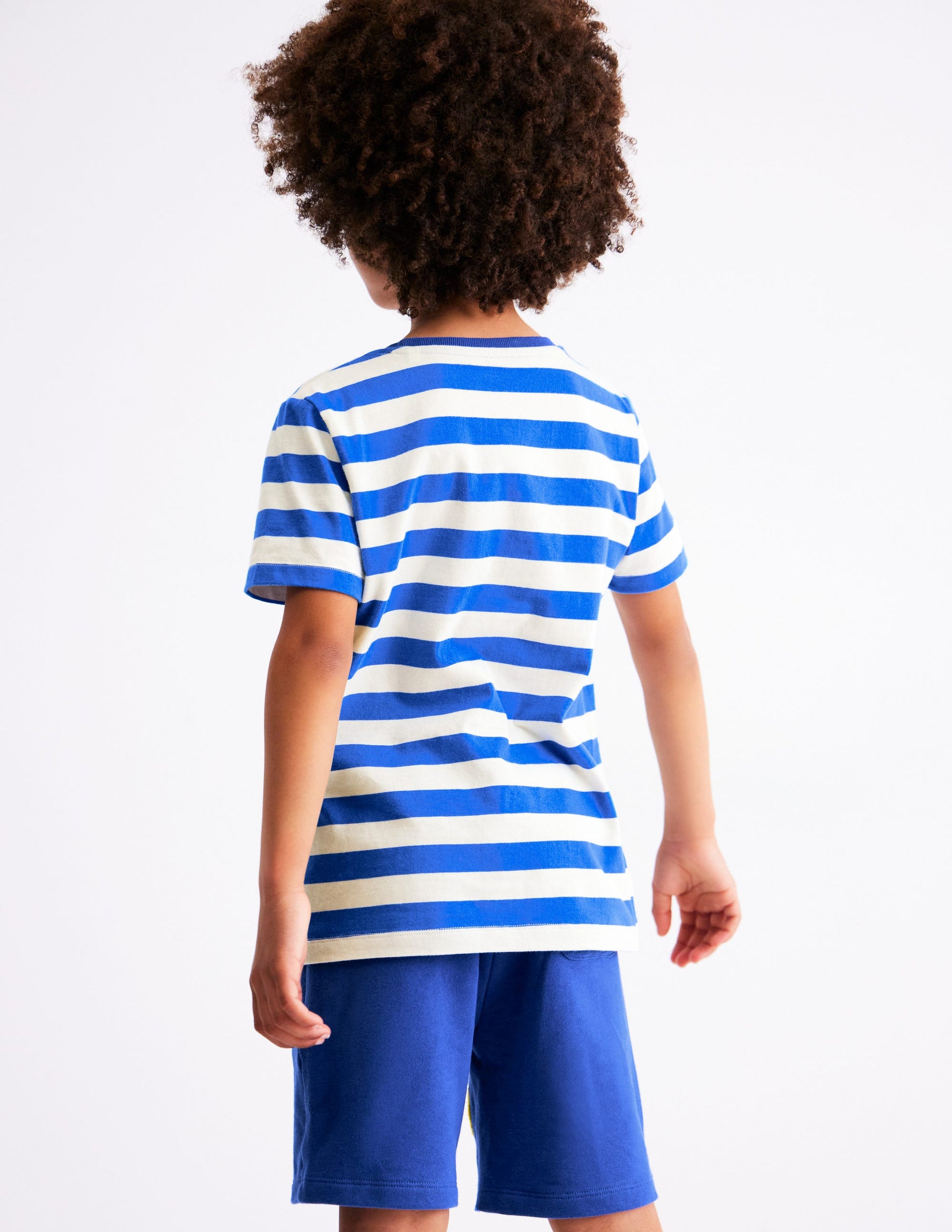 Short Sleeve Bouclé T-shirt-Gallery Blue/ Ivory Fruit Face-3