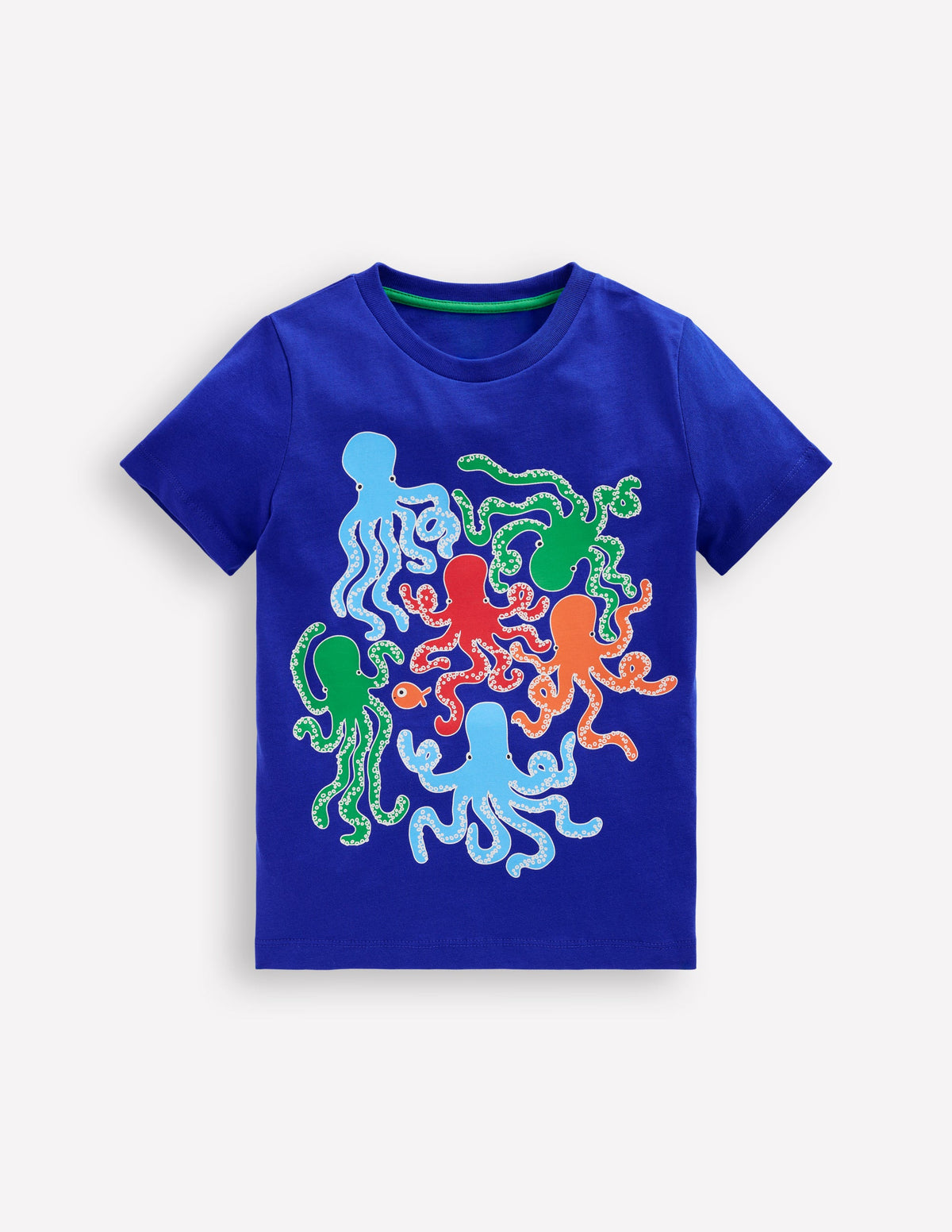 Glow-In-The-Dark T-shirt-Bright Blue Octopus - Image 1