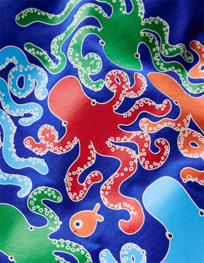 Glow-In-The-Dark T-shirt-Bright Blue Octopus-3