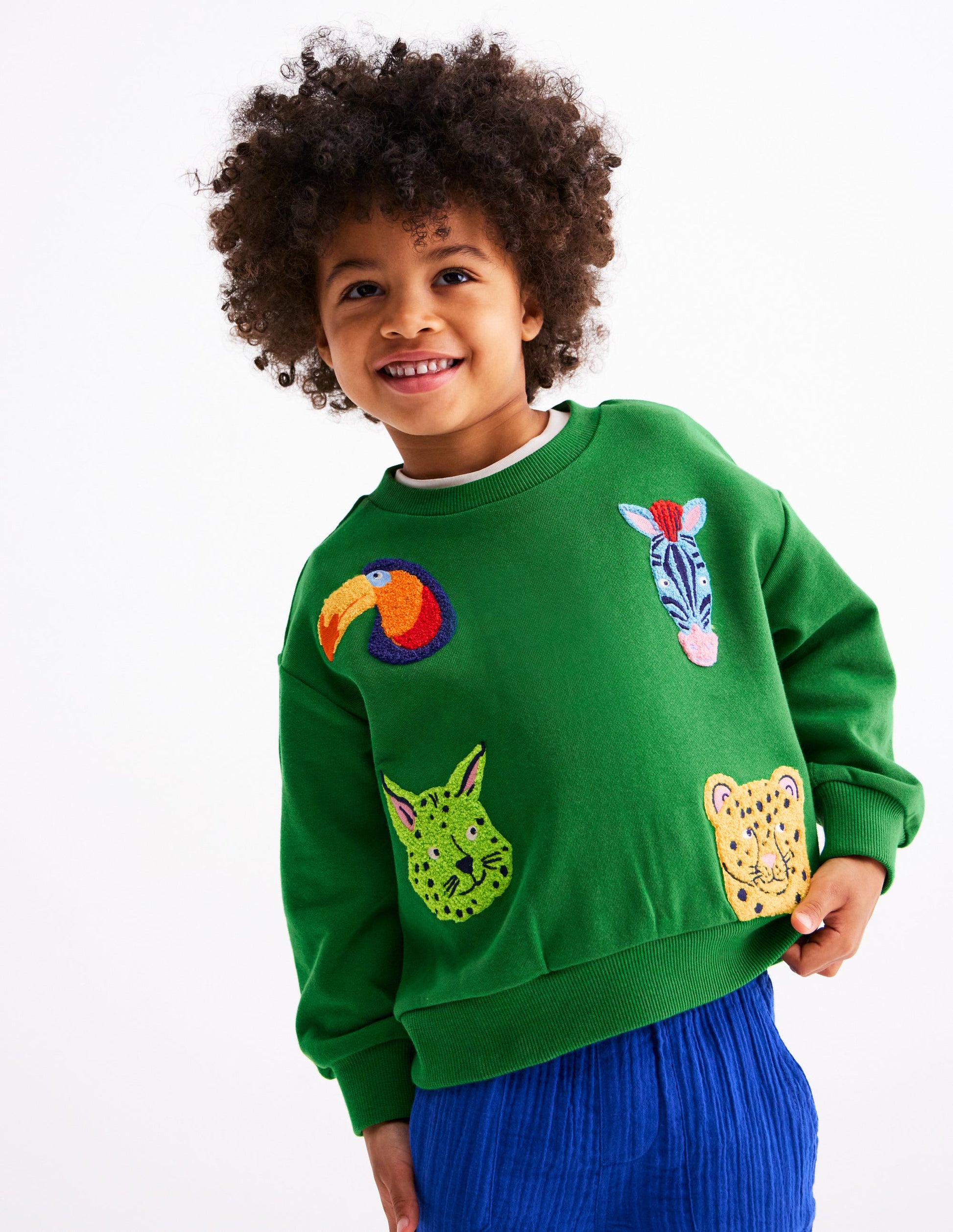 Fun Sweatshirt-Multi Animal Faces-1