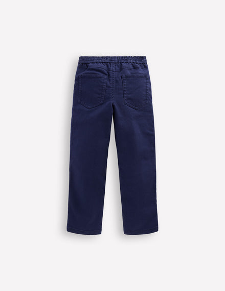 Pull-on Cotton Trouser-Navy