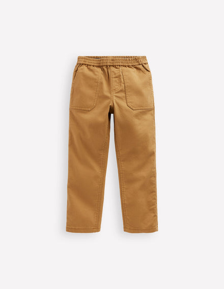 Pull-on Cotton Trouser-Stone Grey