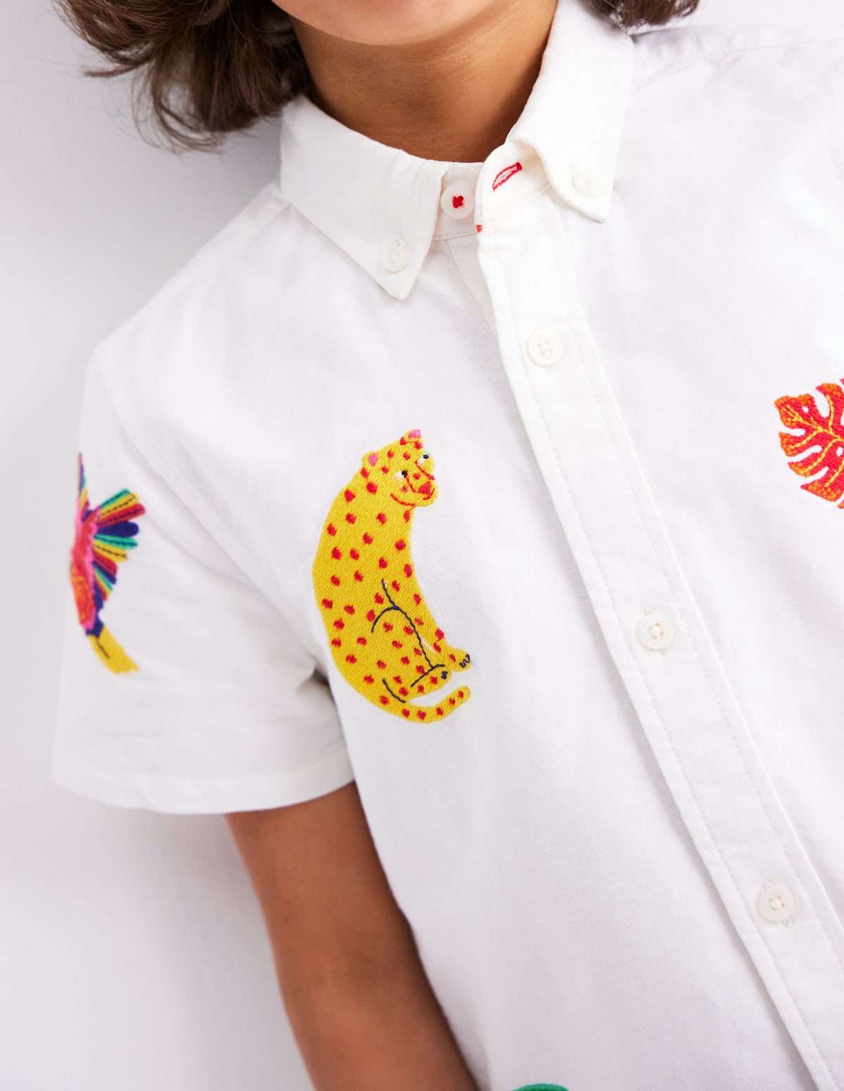 Fun Cotton Shirt-Campanula Jungle Embroidery - Image 1