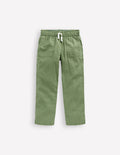 Cotton Linen Pull-on Trouser-Newt Green