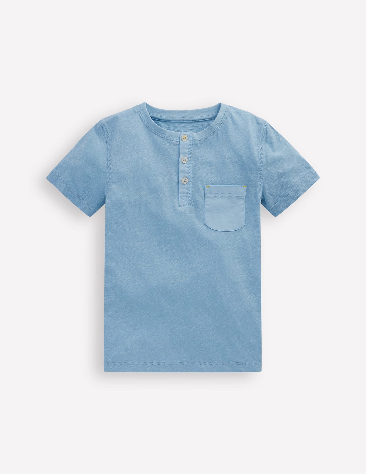Short Sleeve Henley T-Shirt-Glacier Blue