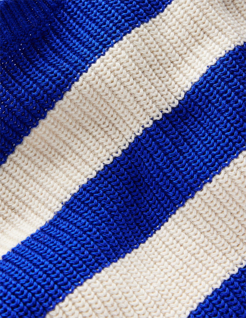 Everyday Cotton Jumper-Bright Blue/Ecru Marl Stripe-3