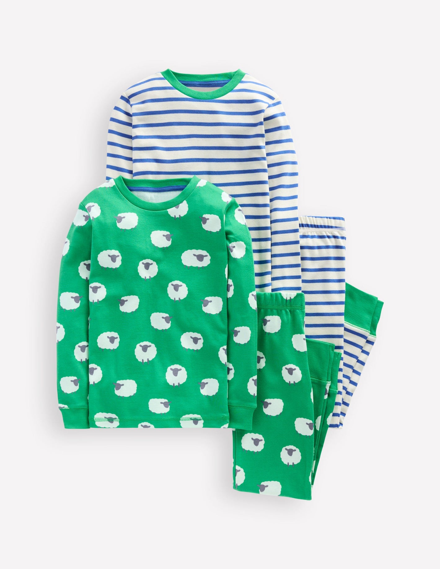 Snug Twin Pack Pyjamas-Trinity Green Sheep