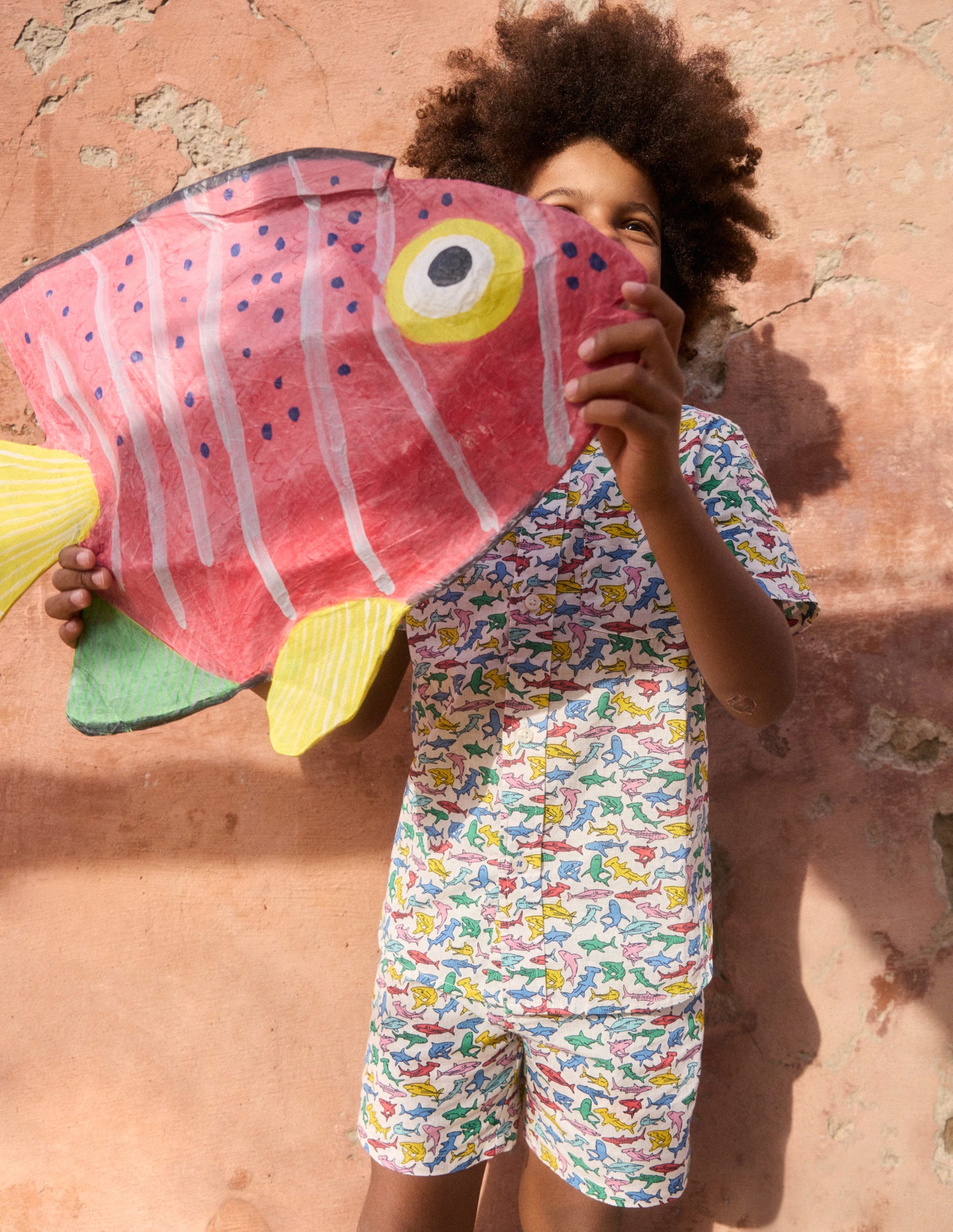 Cotton Linen Shirt-Multi Sharks-1