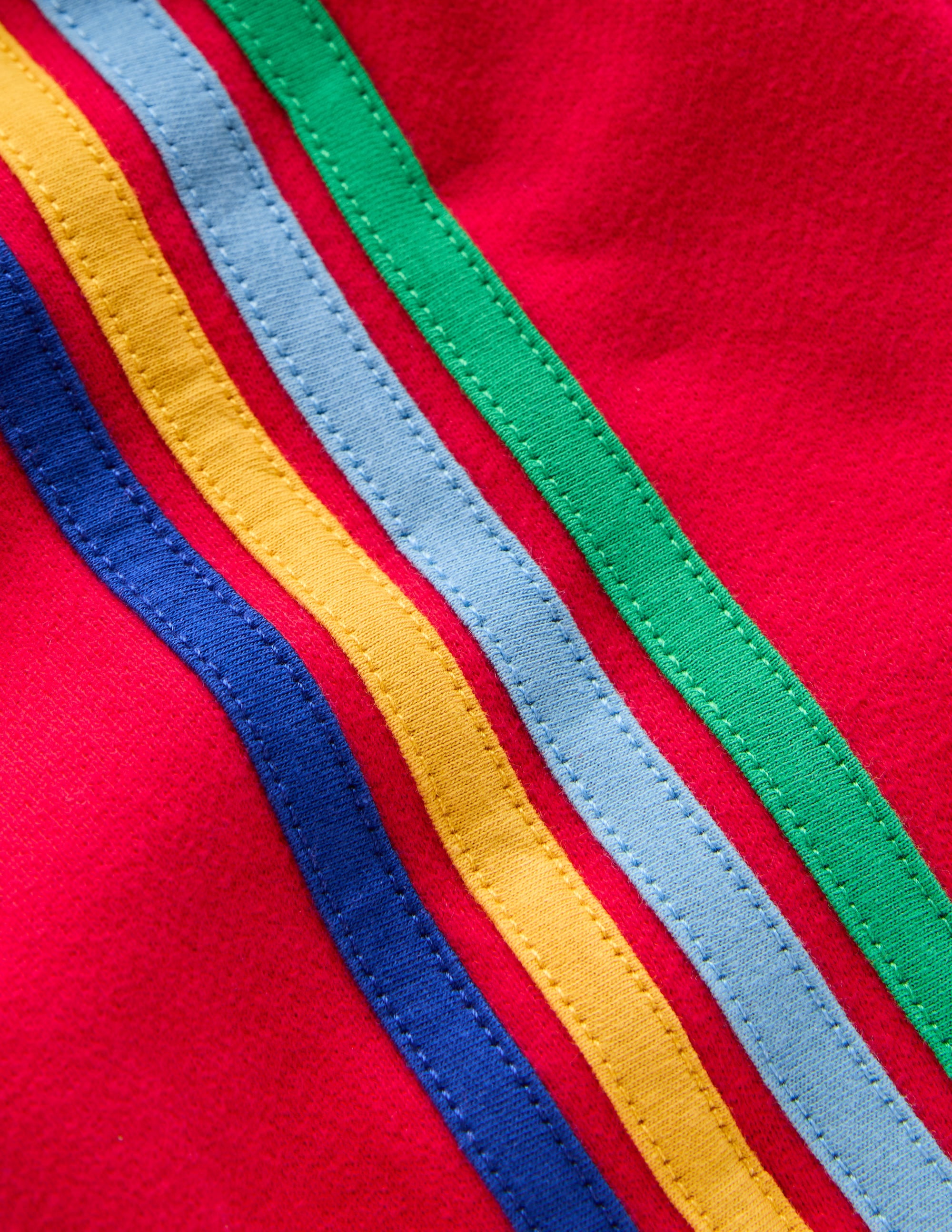 Rainbow Stripe Joggers-Poppy Red - Image 3