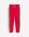 Rainbow Stripe Joggers-Poppy Red