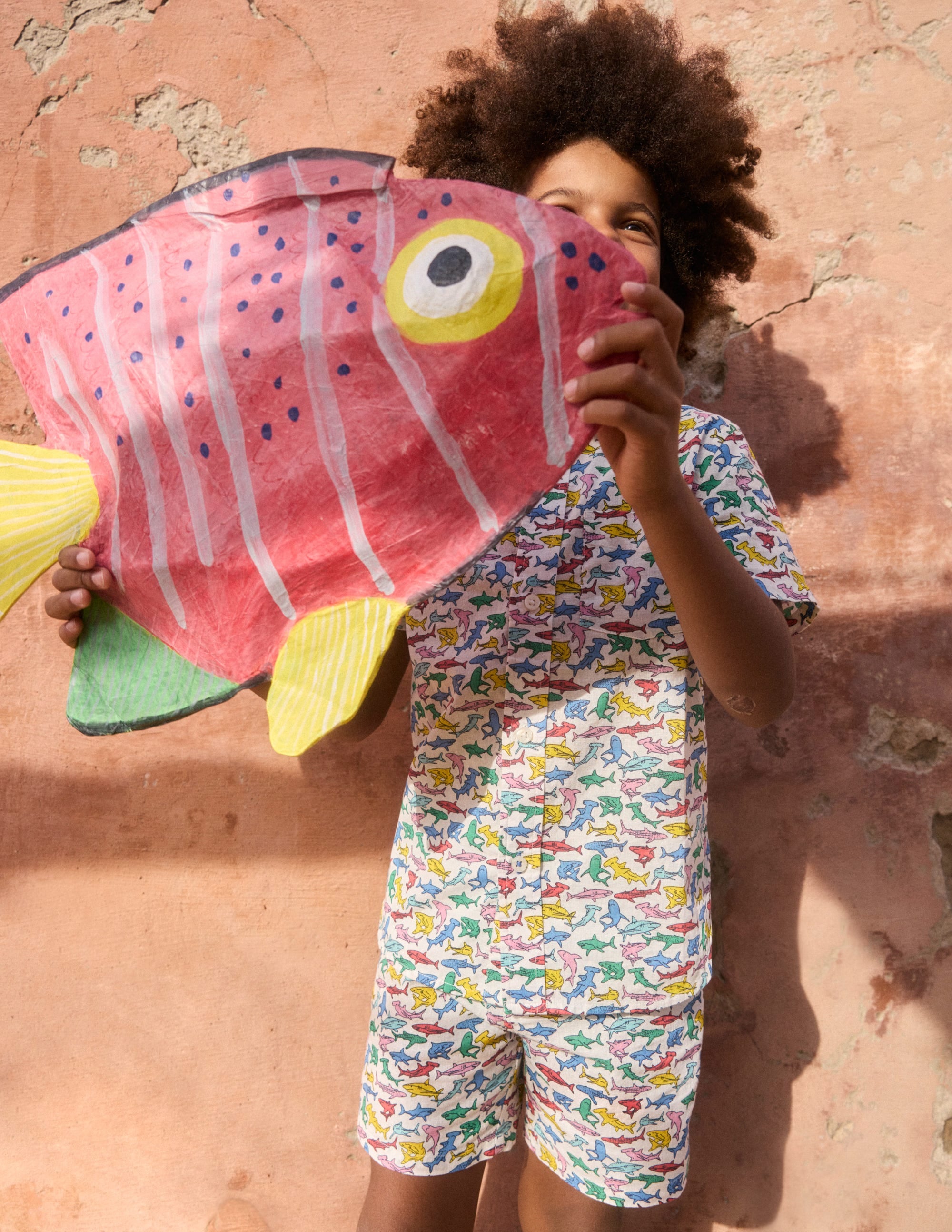 Cotton Linen Shorts-Multi Micro Sharks - Image 4