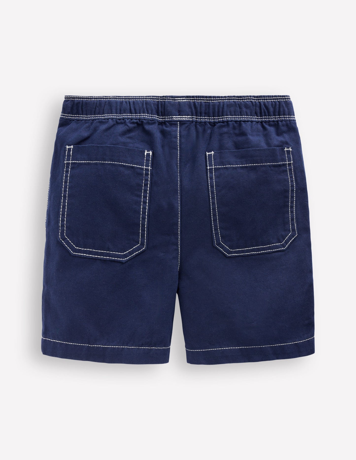 Pull-On Cotton Shorts-Navy