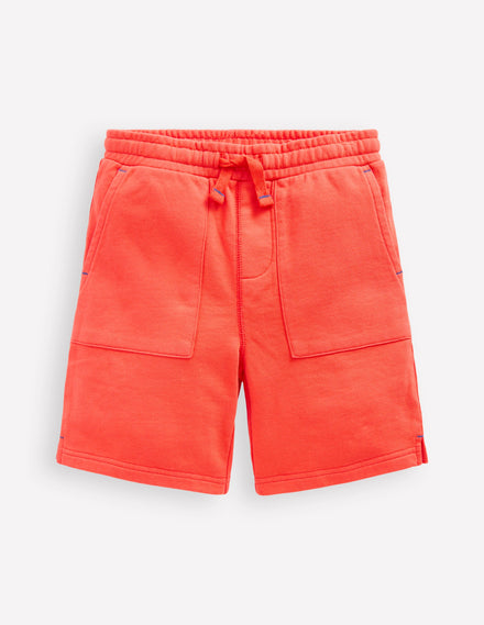 Garment Dye Shorts-Coral Orange