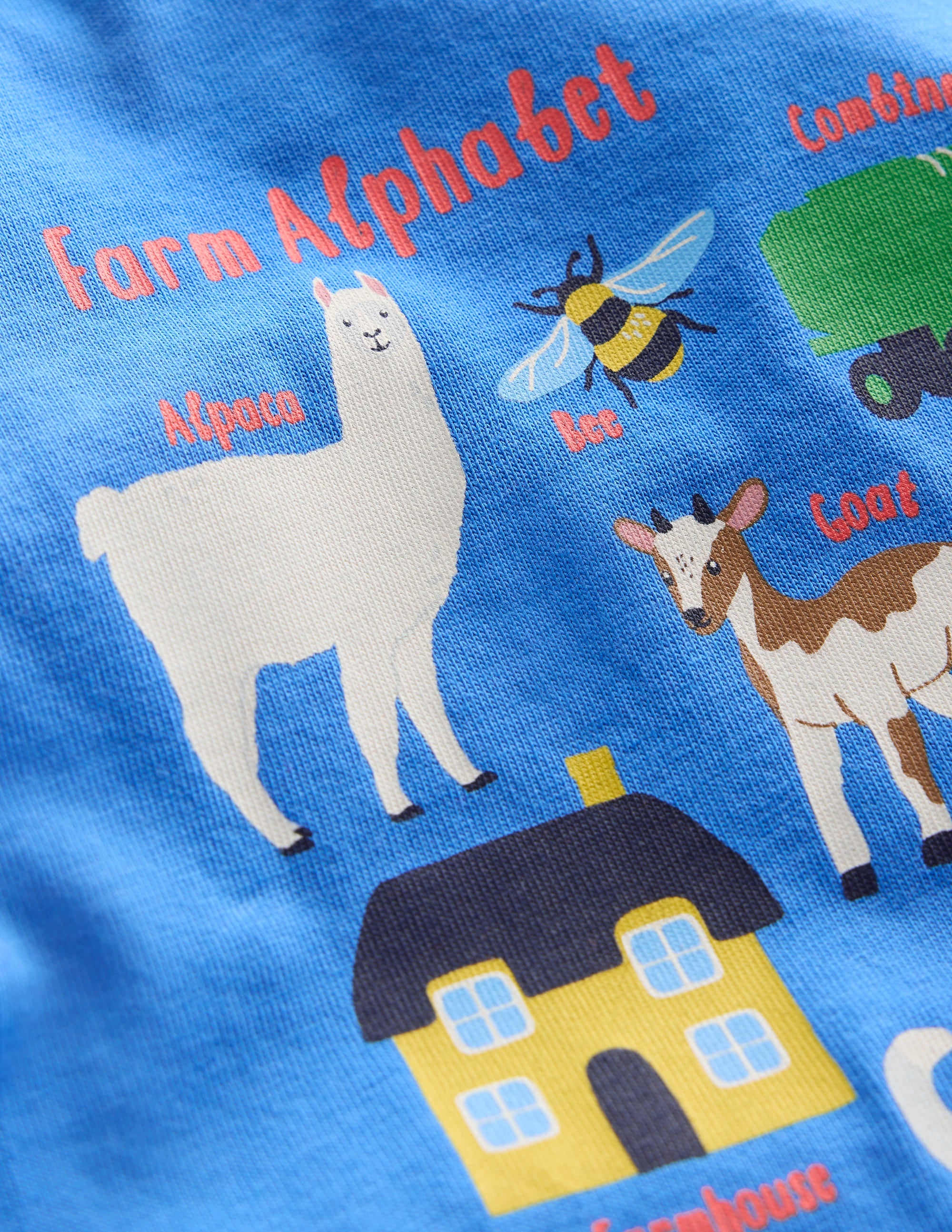 Short Sleeve Graphic T-shirt-Peacock Plume Blue Farm - Image 3