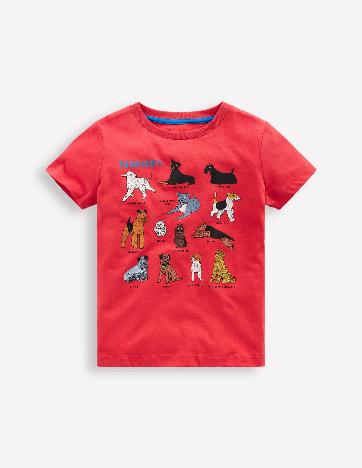 Short Sleeve Graphic T-shirt-Cherry Tomato Red Dogs - Image 1
