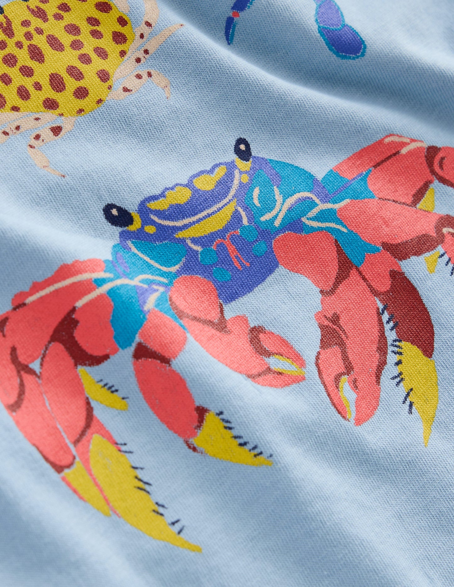 Short Sleeve Printed T-Shirt-Vintage Blue Crabs