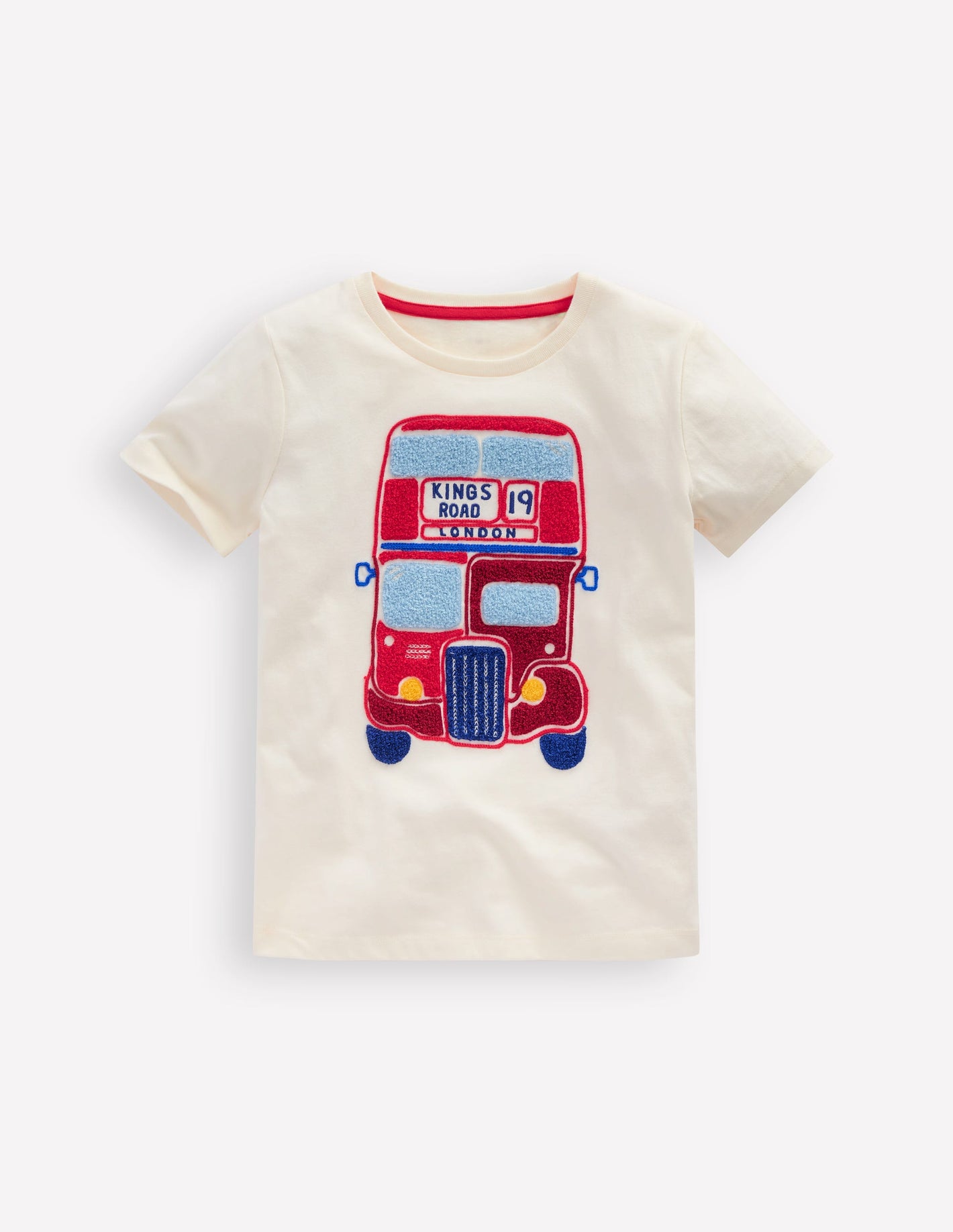 Chain Stitch T-Shirt-Soft Ivory Bus