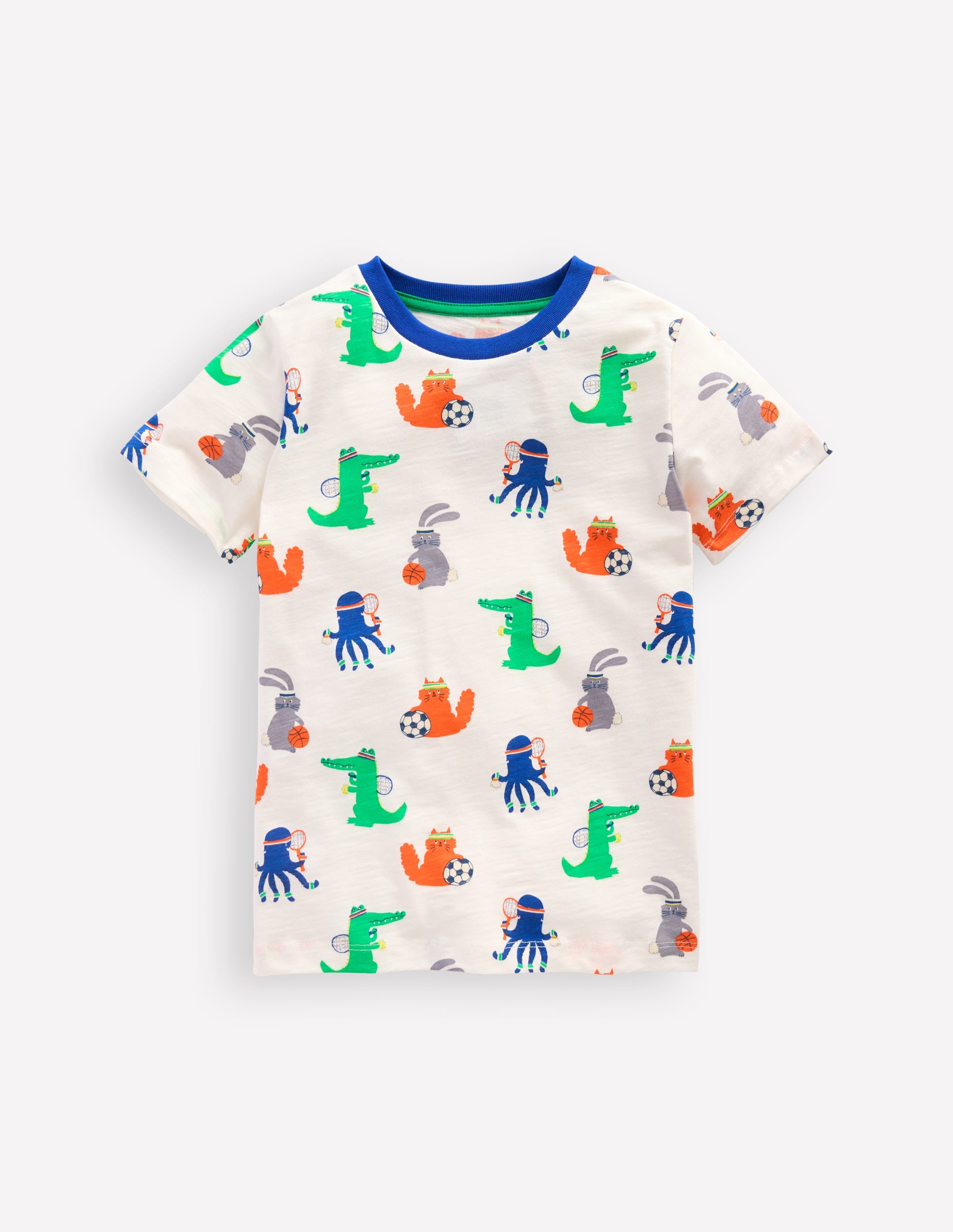 All-Over Printed T-Shirt-Soft Ivory Sporty Pets - Image 1