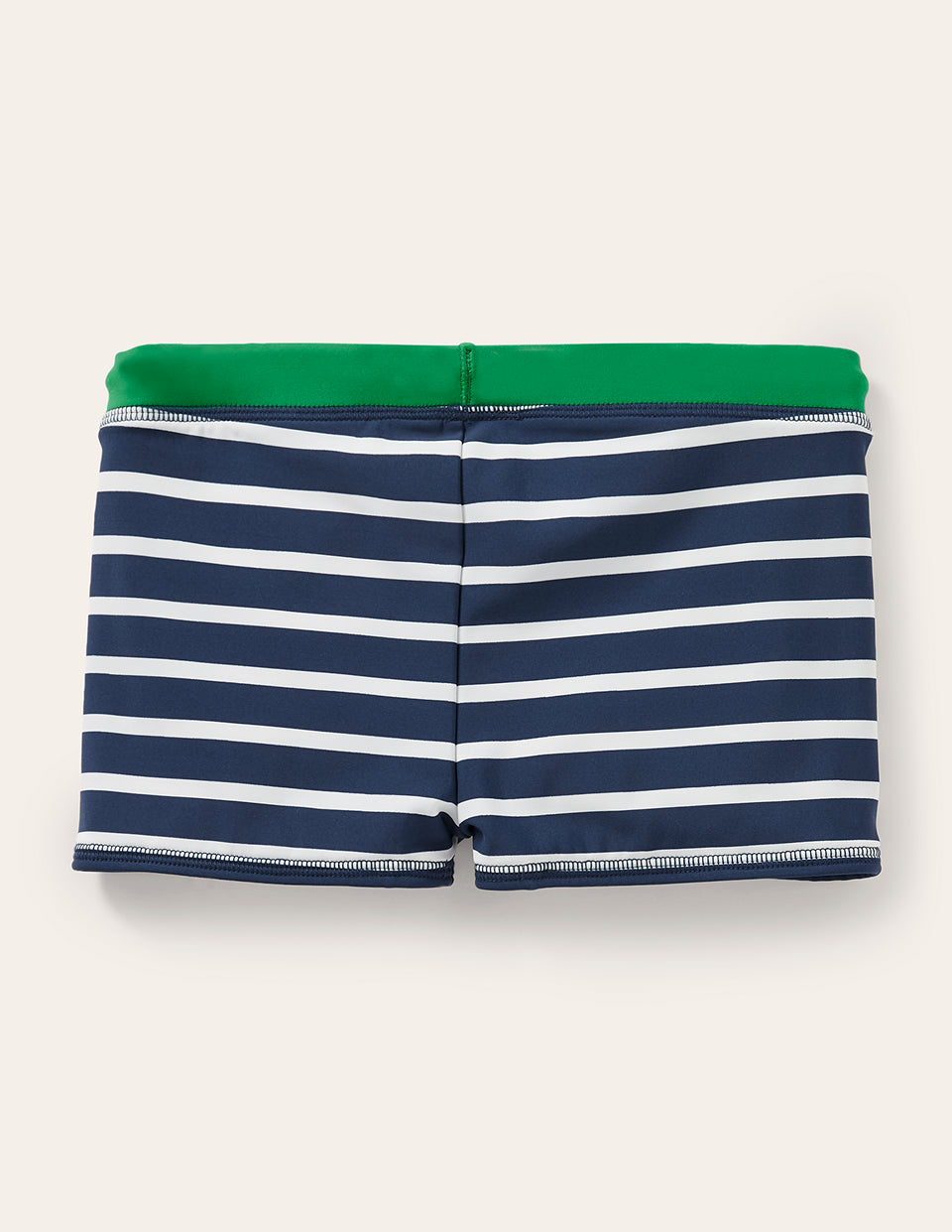 Swim Trunks-Navy Blue/White