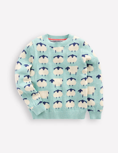 Novelty Jumper-Tourmaline Blue Sheep