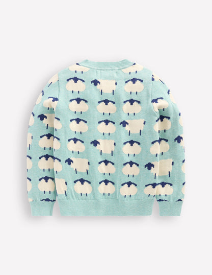 Novelty Jumper-Tourmaline Blue Sheep