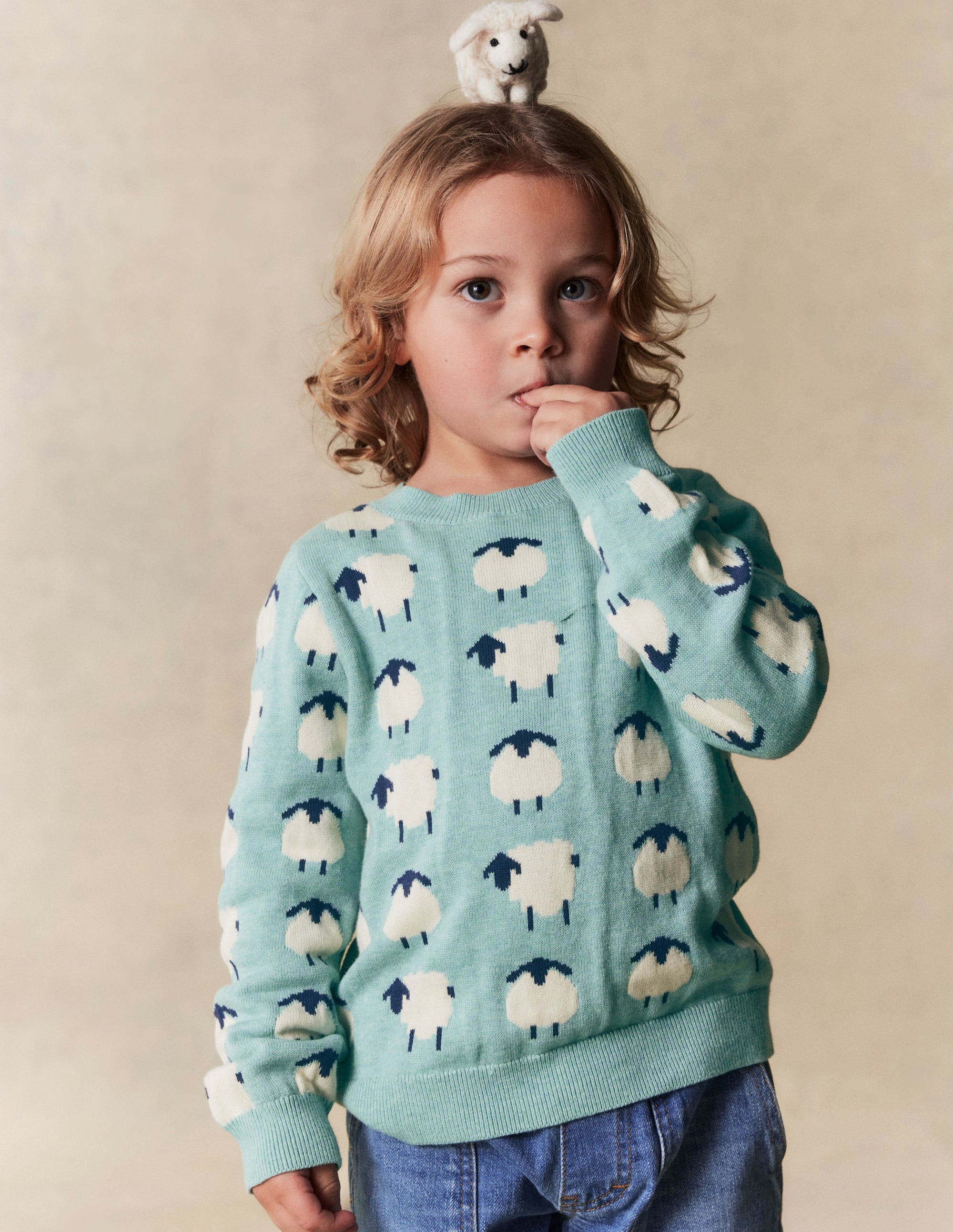 Novelty Jumper-Tourmaline Blue Sheep - Image 4