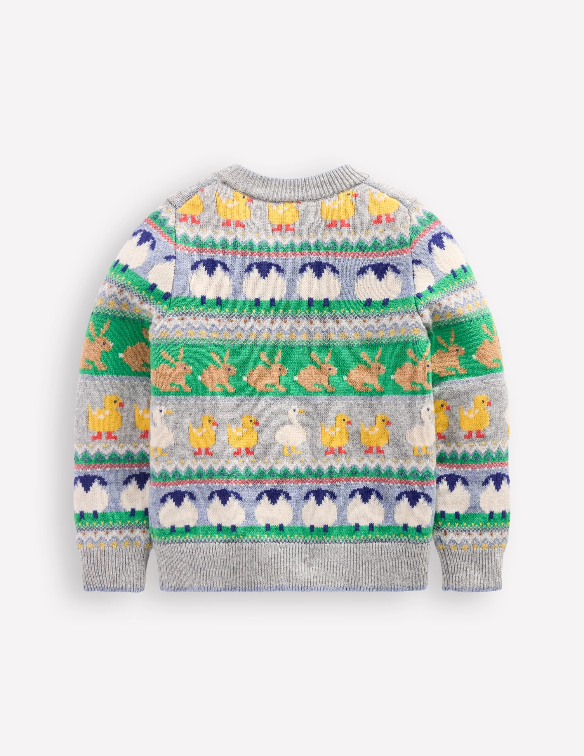 Fair Isle Jumper-Grey Marl Easter - Image 2