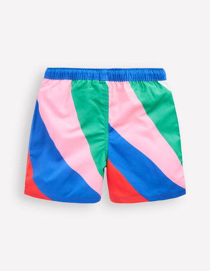 Swim Shorts-Multi Rainbow Swirl