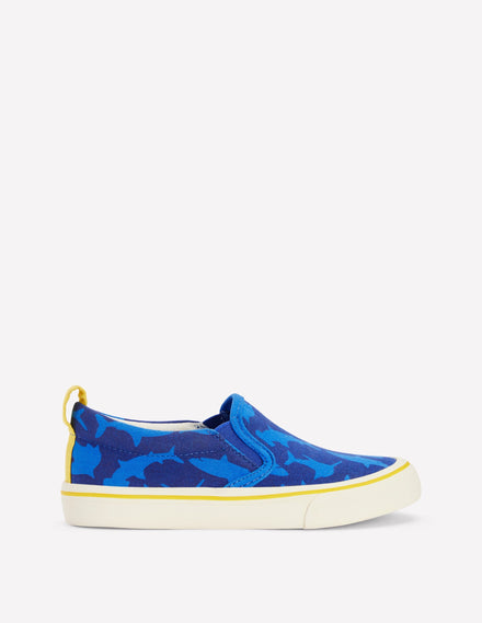 Canvas Slip-Ons-Starboard Blue Sharks