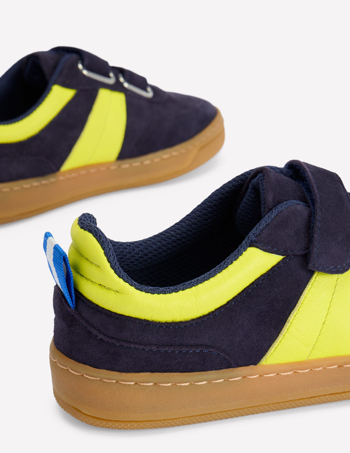 Colourblock Low Tops-College Navy/Neon - Image 3