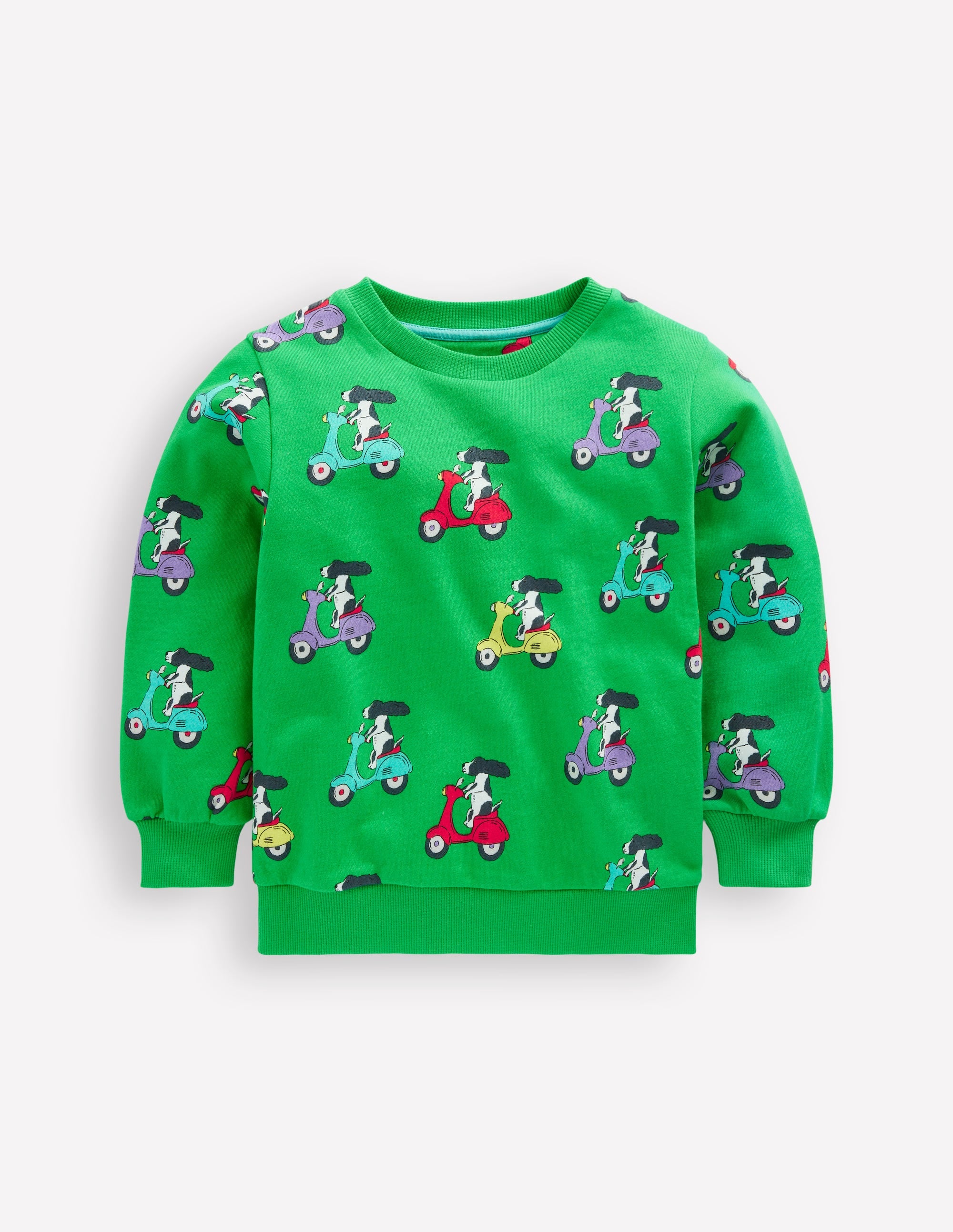 Printed Sweatshirt-Sapling Green Puppy Scooter - Image 1
