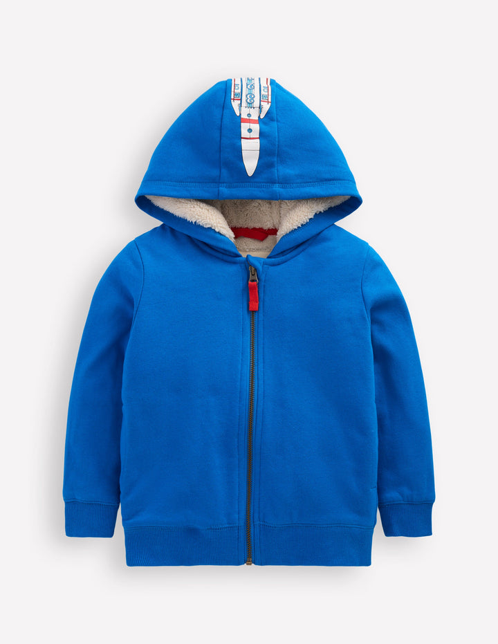 Shaggy-Lined Hoodie-Kingfisher Blue Rocket
