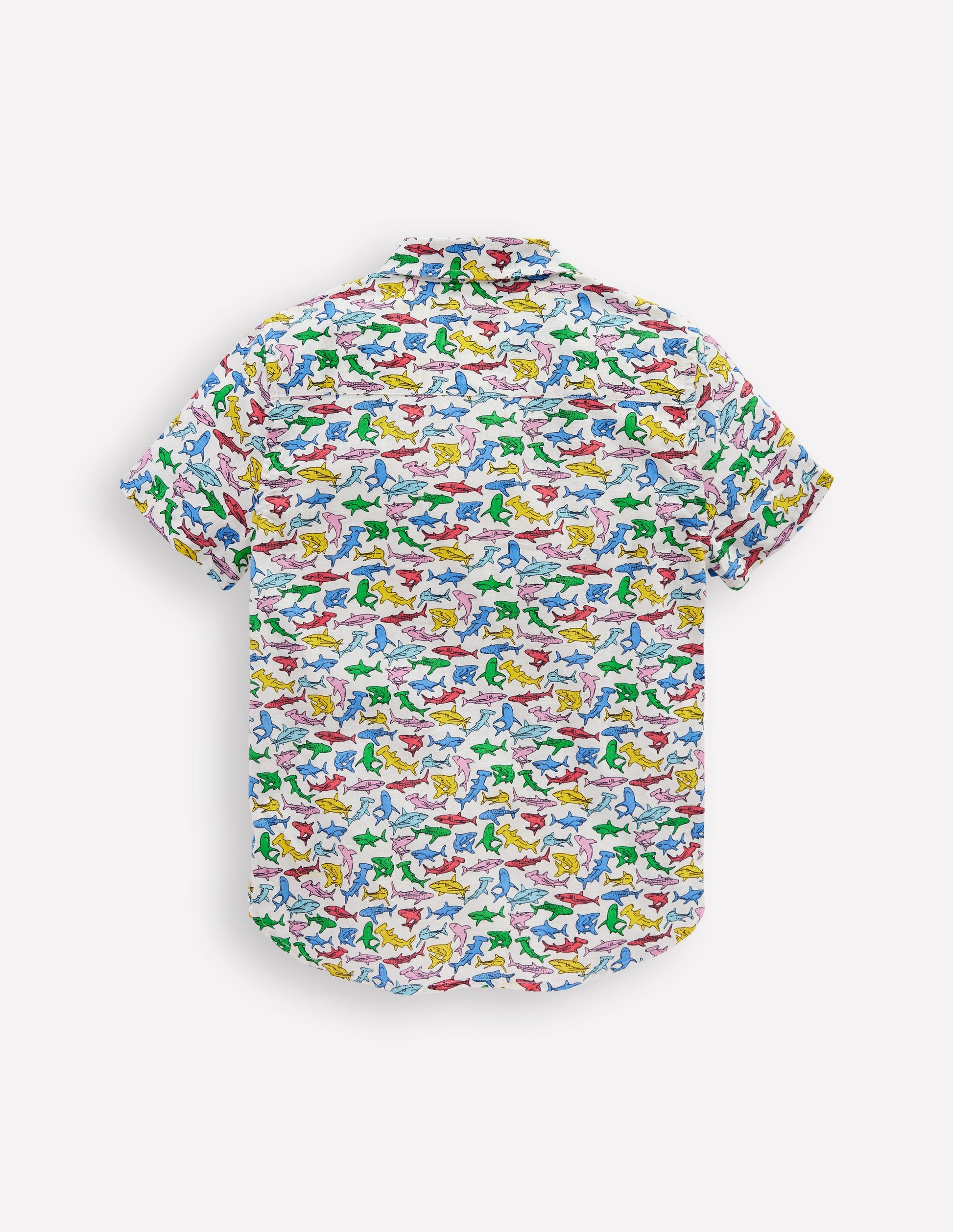 Cotton Linen Shirt-Multi Sharks-3