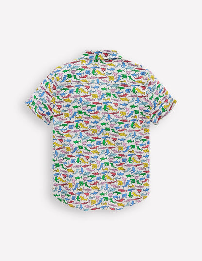 Cotton Linen Shirt-Multi Sharks-3