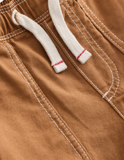 Pull-On Cotton Shorts-Butterscotch Brown