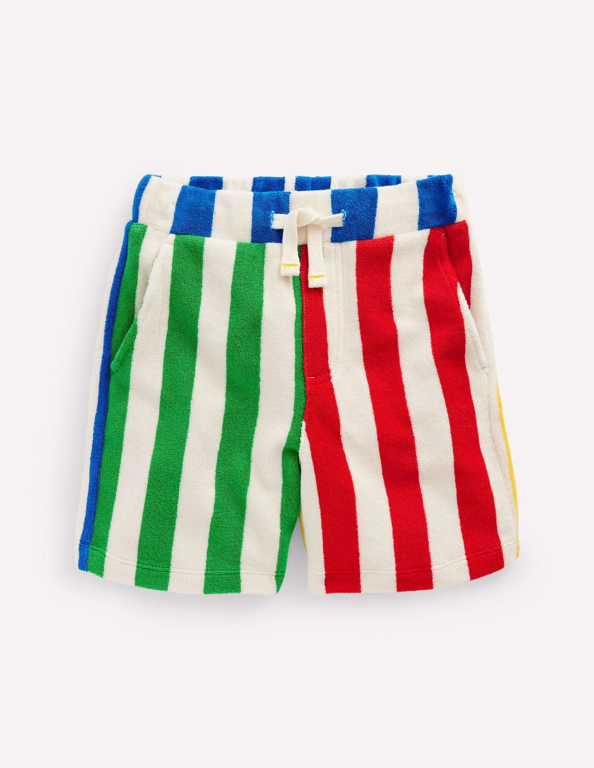Towelling Shorts-Fiesta and Directoire Stripe-1