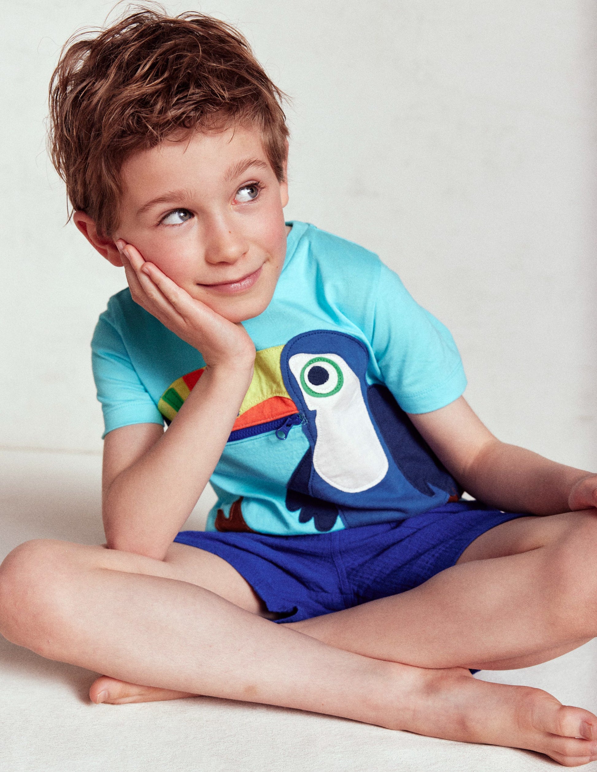 Zip Applique T-shirt-Barbados Beach Toucan-4