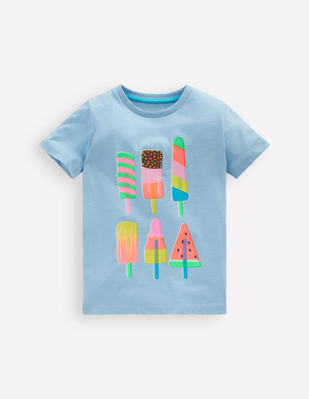 Short Sleeve Riso T-Shirt-Glacier Blue Ice Cream