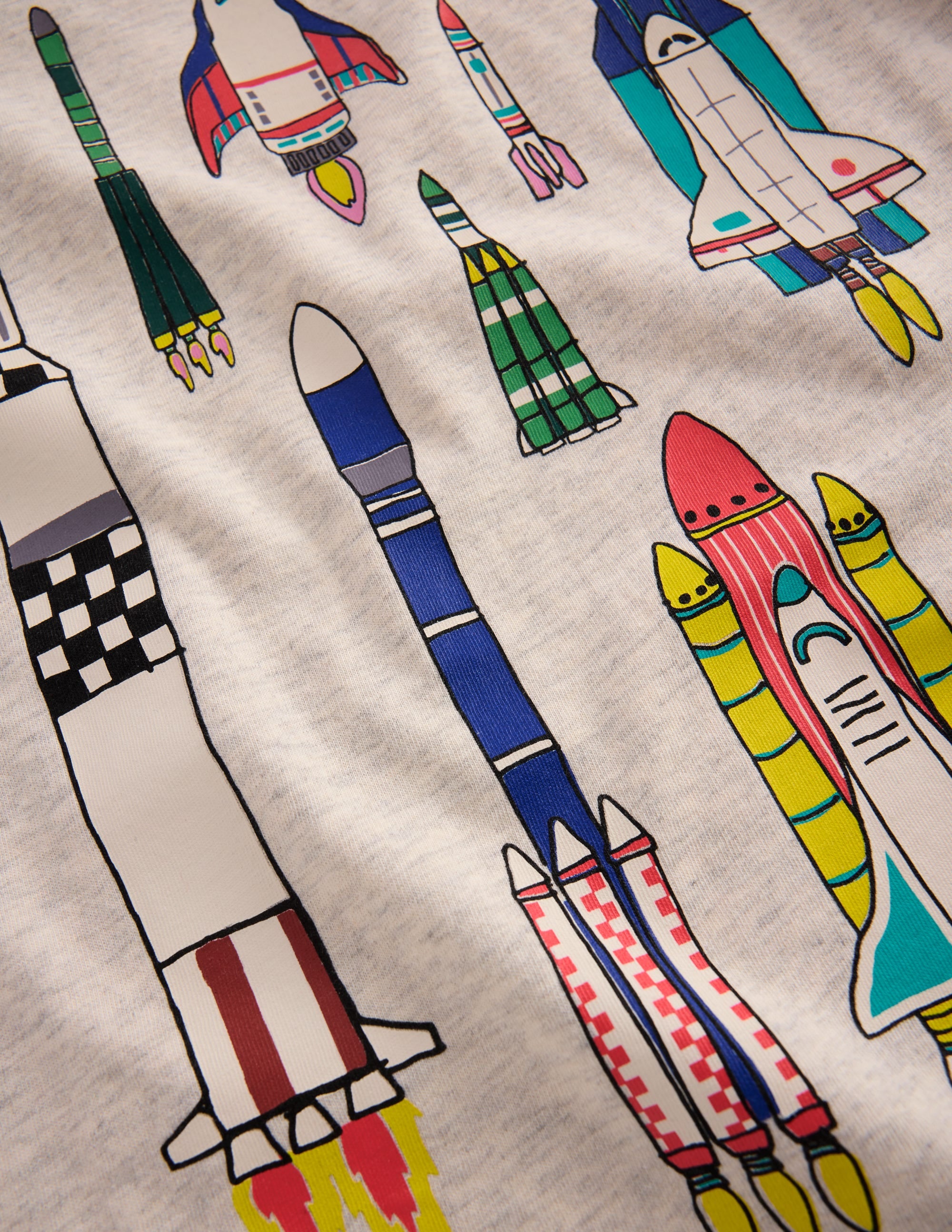 Short Sleeve Graphic T-shirt-oatmeal marl Rockets - Image 3