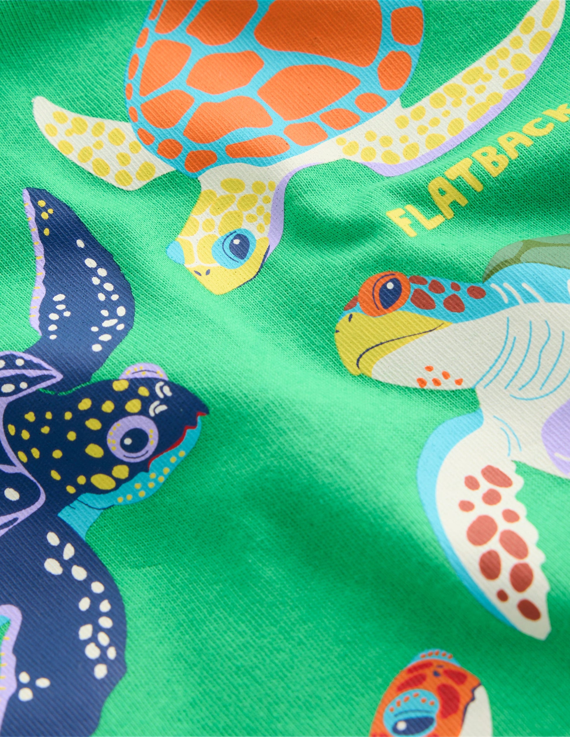 Front & Back Printed T-shirt-Aquamarine Blue Turtles-3