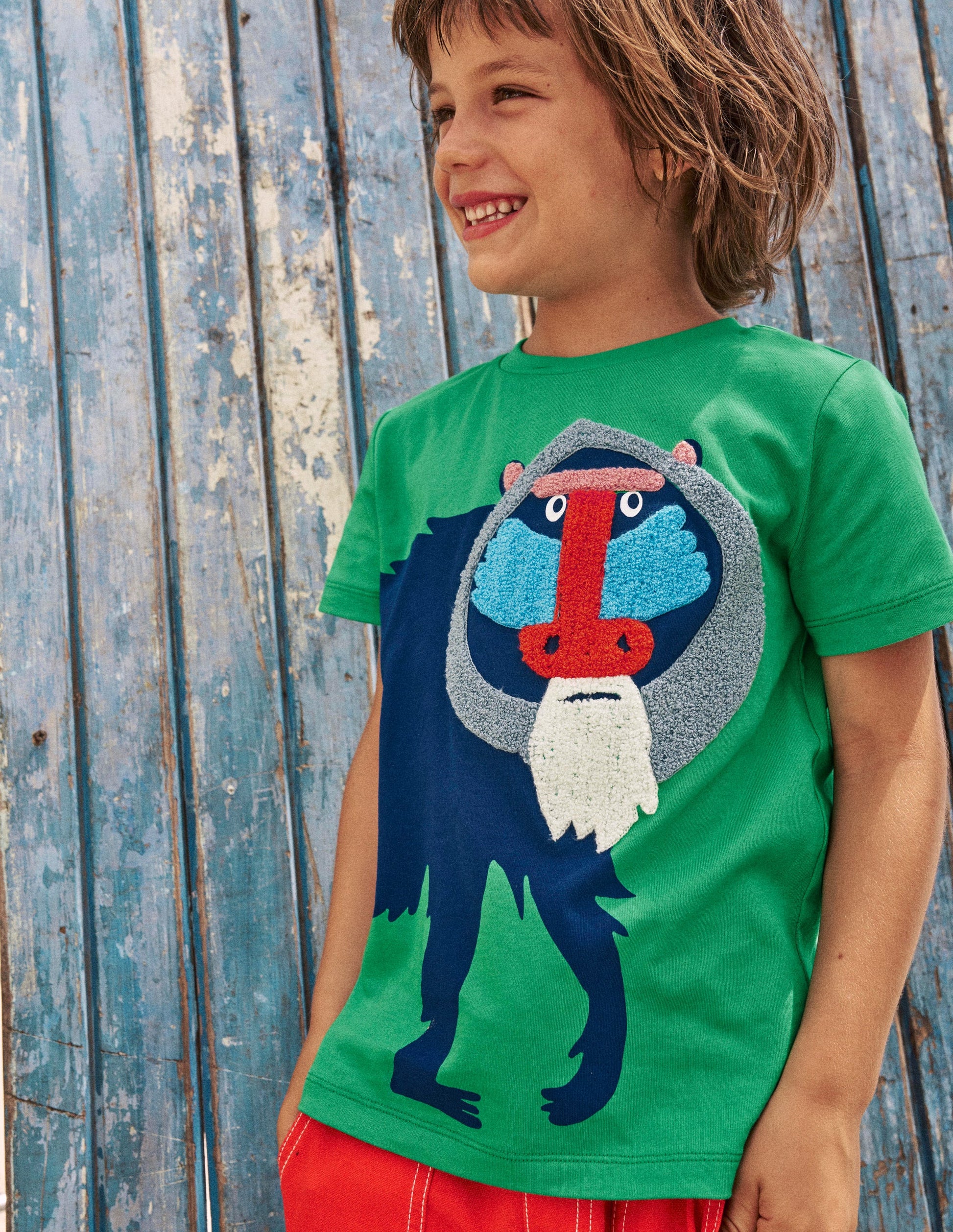 Fun Graphic T-shirt-Sapling Green Baboon-1