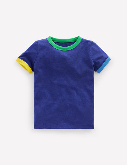 Ringer T-Shirt-Starboard Blue