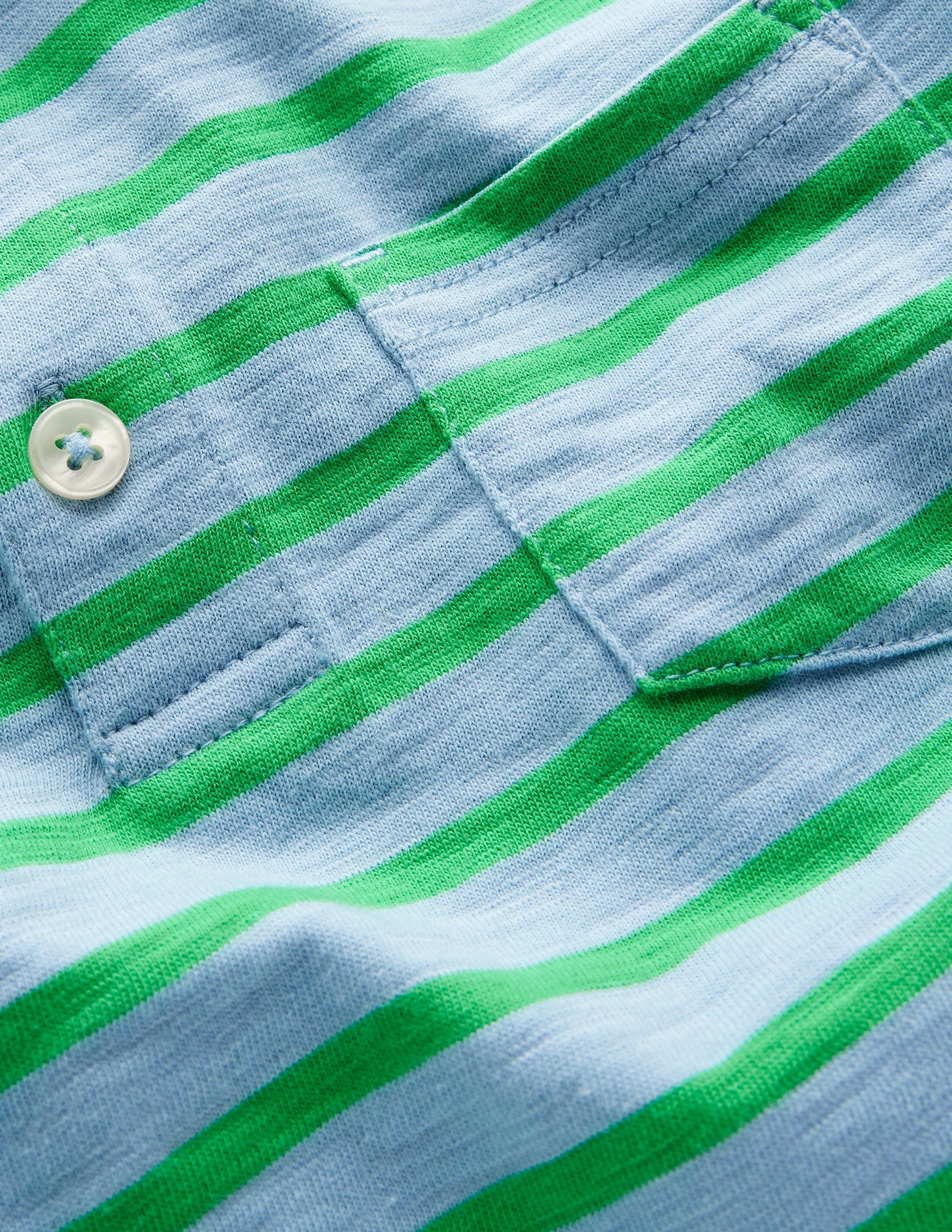 Slub Polo Shirt-Sky Blue/ Sapling Green-3