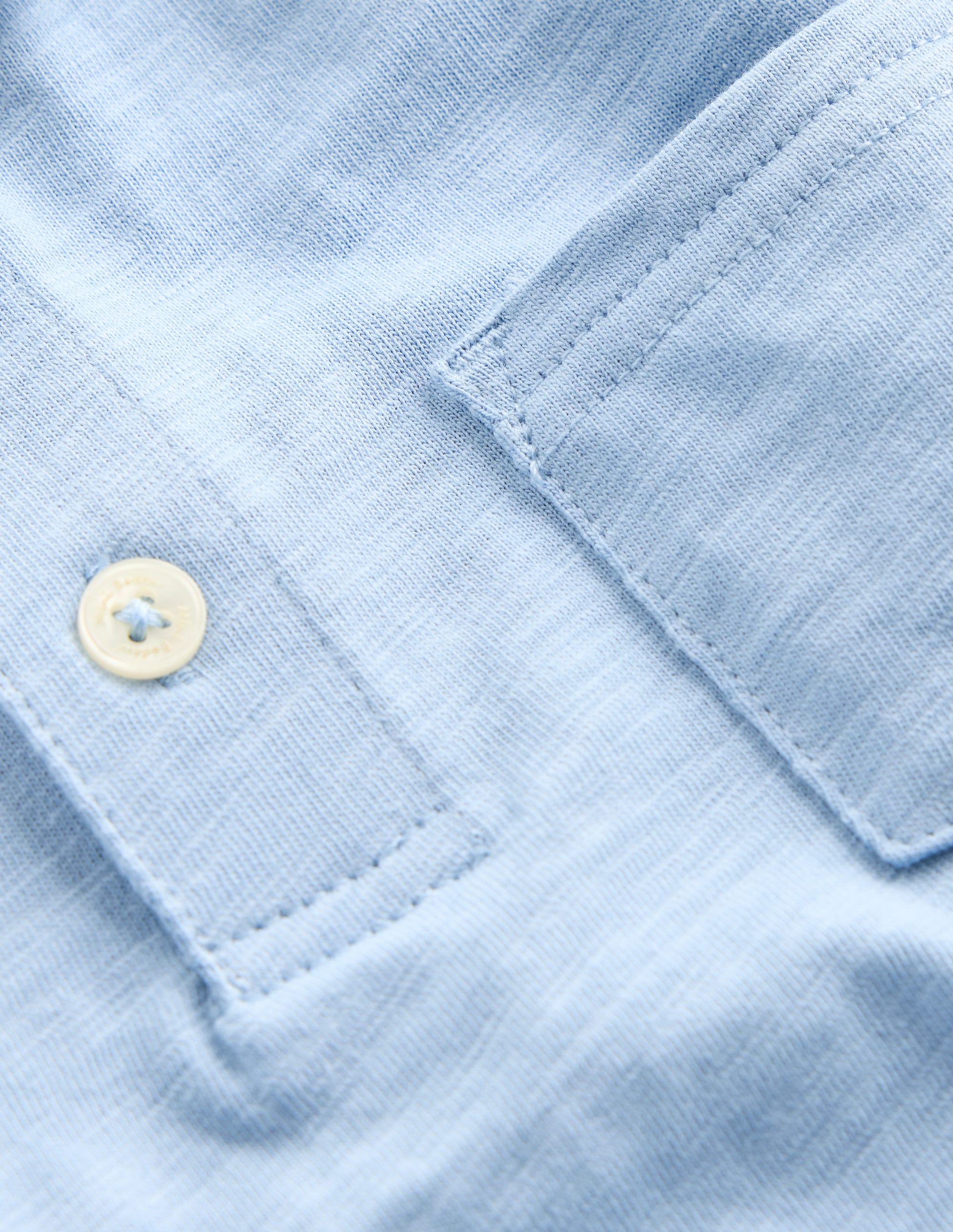 Slub Polo Shirt-Glacier Blue - Image 3