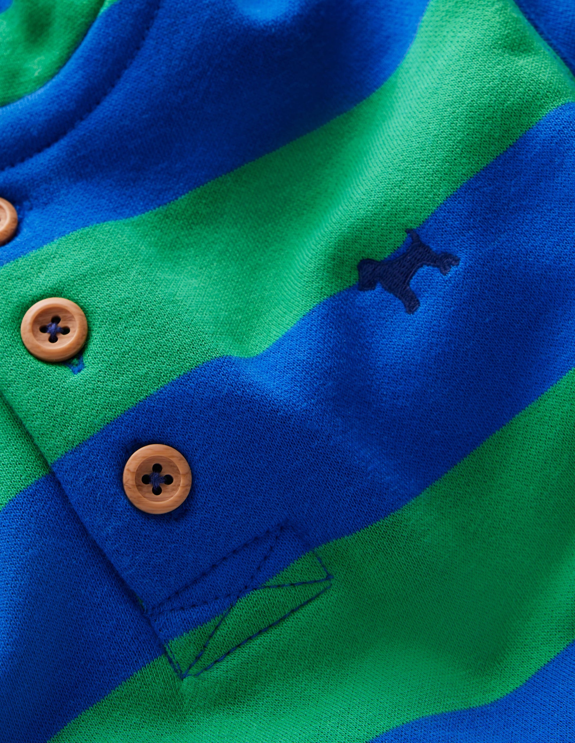 Button Down Hoodie-Sapling Green/ Kingfisher Blue-3