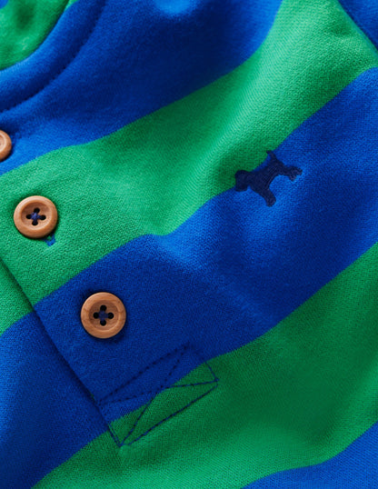 Button Down Hoodie-Sapling Green/ Kingfisher Blue-3