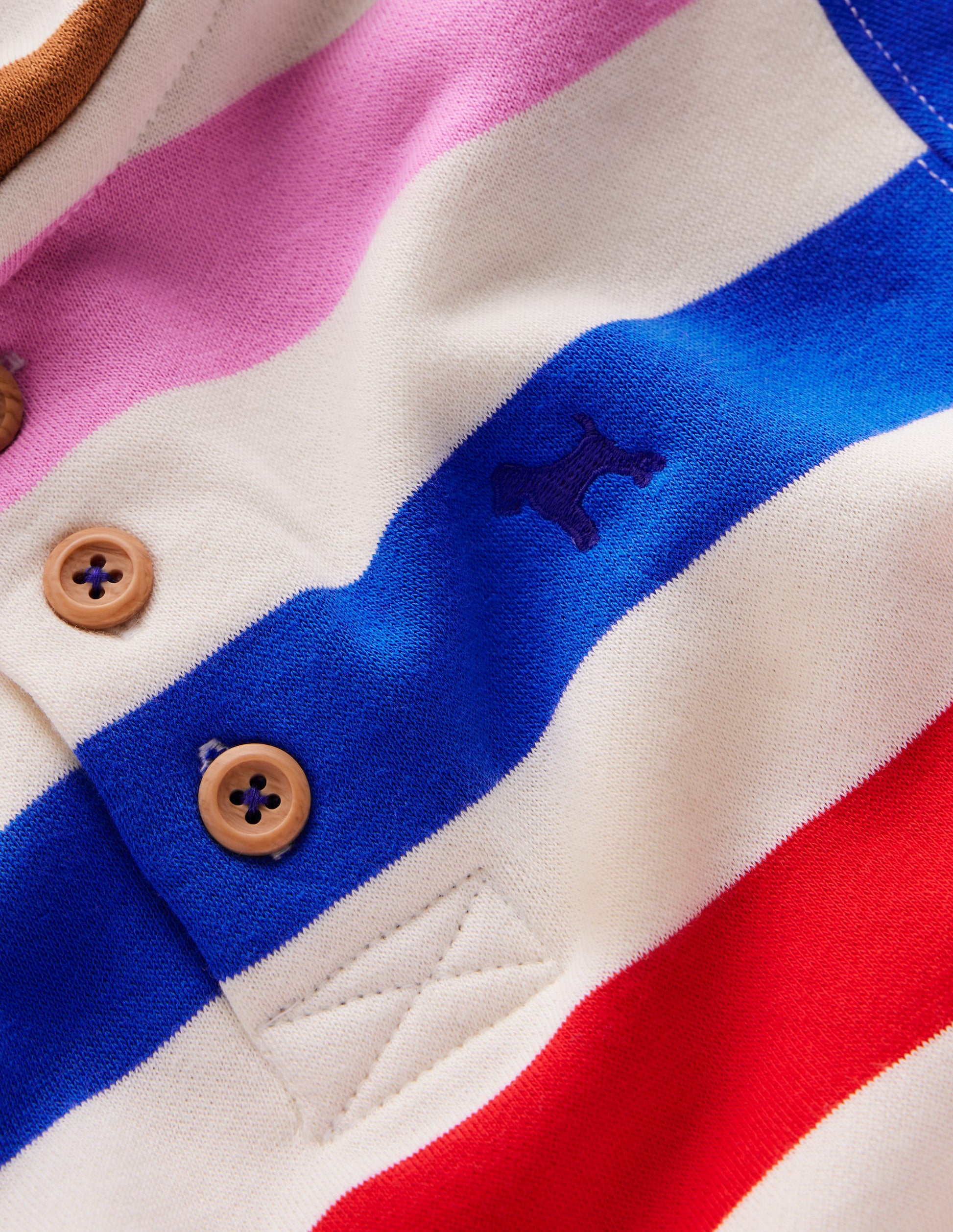 Button Down Hoodie-Gallery Blue Multi Stripe-3