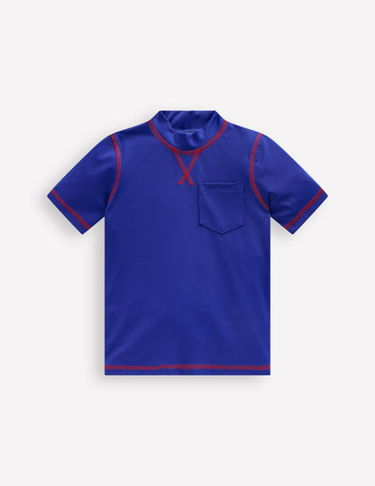 Short Sleeve Rash Vest-Bright Blue-1