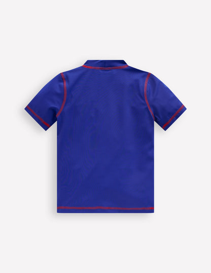 Short Sleeve Rash Vest-Bright Blue-2