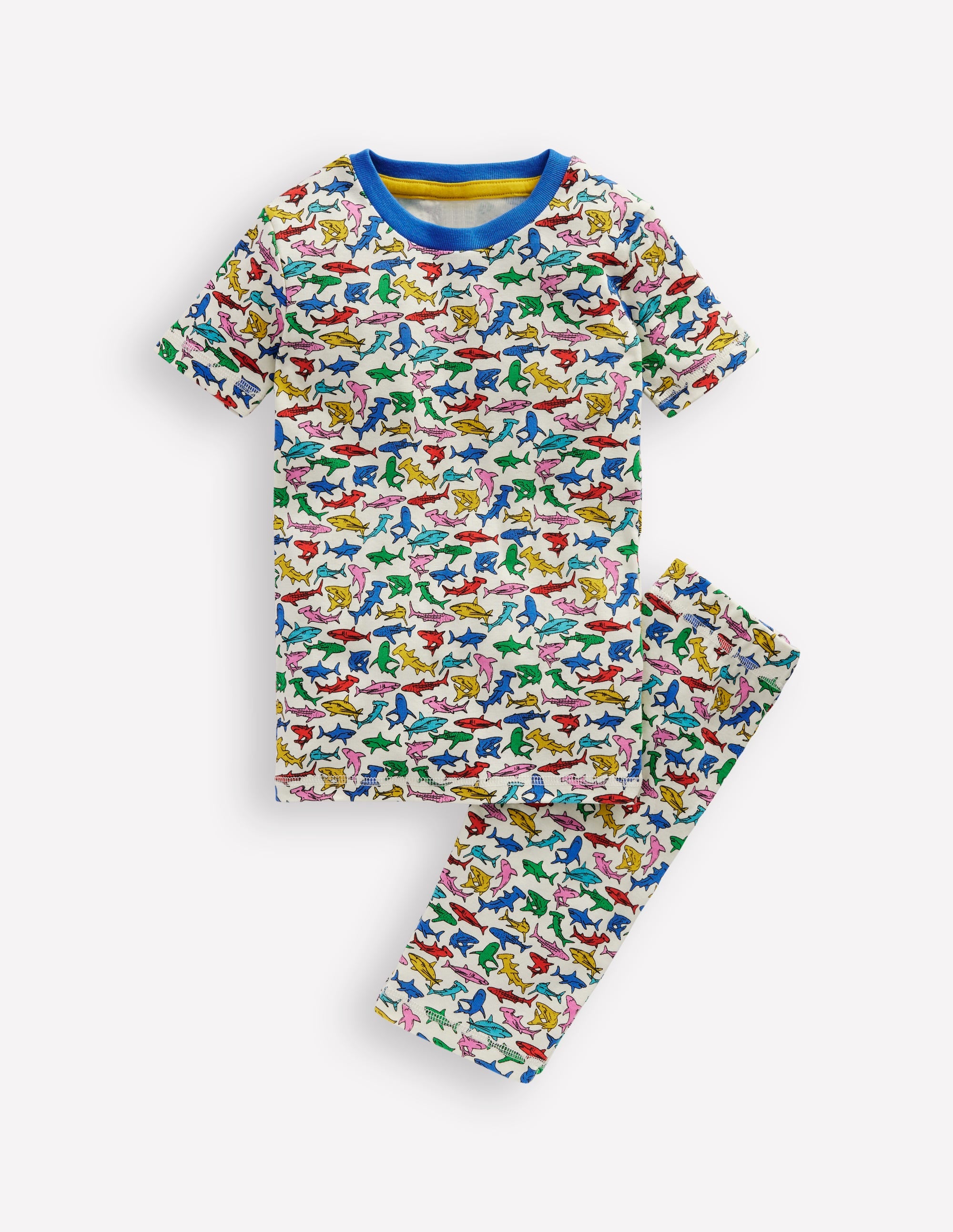 Snug Short John Pyjamas-Multi Sharks - Image 1
